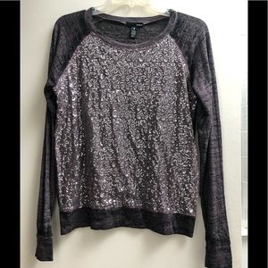 AQUA dark Plum color sequin front